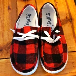 Gypsy Jazz Buffalo Plaid Slip On Sneaker